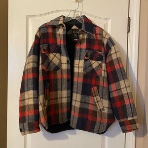 Vintage Caribu Briarcliff Plaid Flannel  Jacket Wool Blend Hunting Size L Rare